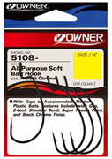 Крючки офсетные Owner 5108 All Purpose Soft bait Hook BC № 4/0 уп, 4шт 31608