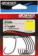Крючки офсетные Owner 5109 J-Light Worm Hook BC №6 уп, 6шт 31612