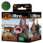 Плетеный шнур PE ULTRA ELITE BIG GAME Dark Green 0,50mm 300m 33381