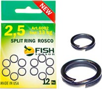 Кольцо заводное ROSCO, №2,5. 4,67 мм/6,27 мм, BLACK, тест 14 кг. (уп. 12 шт.) 9625