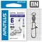Вертлюг Nautilus на подшипнике с застёжкой Duo-Lock Snap NE0305 №6 80кг уп (5 шт) 27862 - фото 34317