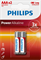 Батарейка алкалиновая Philips  ААA/LR03A 2шт 30728 - фото 39570